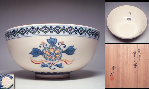 ▲敬逢▲帝室技芸員『初代伊東陶山』造 古代模様菓子器 共箱付