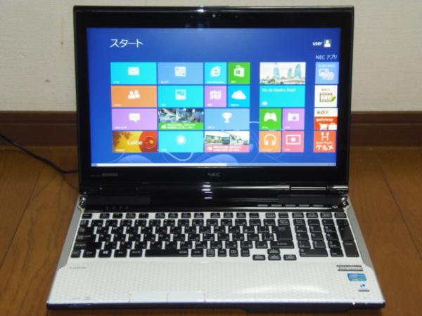 極上品■NEC/LL750/JS3EW/Core i7-2.4GHz/8GB/1TB+SSD/BDXLBlu-ray/WLAN/WiMAX/WEBカメラ/15.6Wタッチパネル■