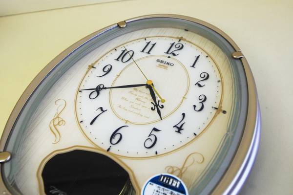 SEIKO メロディ付き電波壁掛け時計 AM222S 飾り振子 中古(アナログ