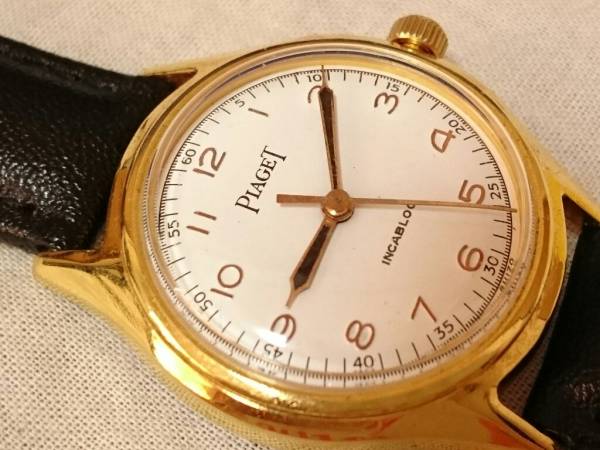 ★184★ PIAGET AUTOMATIC ピアジェ 自動巻 最高級ヴィンテージ 男性用腕時計 18金Plating 17石機械式 美品 完動 希少