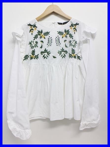 【格安，低価】 ZARA 刺繍ブラウス SIZE_M 品(長袖シャツ)｜売買されたオークション情報、yahooの商品情報をアーカイブ公開 - オークファン 女性用