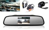 バックカメラセット 4.3インチルームミラー+高画質小型防水バックカメラのお得なセット 2チャンネル搭載 12V専用 ZS-403CWBT100BK200