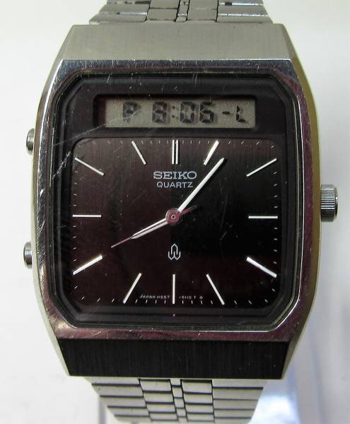 稼働品 SEIKO セイコー ハイブリッド ダイバー デジアナ 黒文字