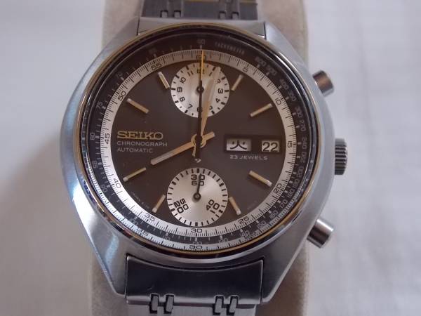 セイコー 6138-8000 逆パンダ？ 自動巻 クロノグラフ 不動