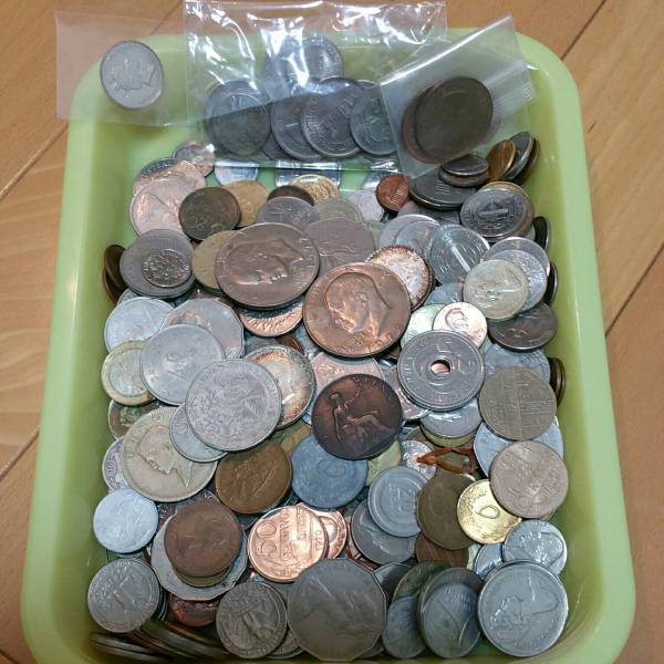 外国コイン 昔の貨幣 古銭 世界のコイン まとめ売り正味6.5kg 外国 コイン