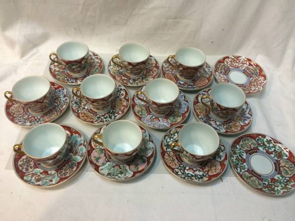 和風 陶磁器？ 四季 季節の絵柄模様 金柄 色々 コーヒーカップ 10客セット