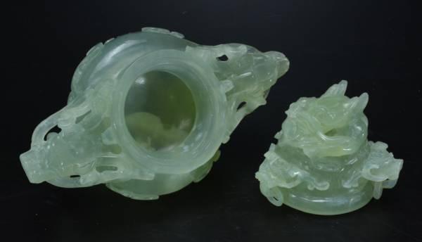 工芸品 ◇5535 旧家収蔵 中国古玩 古銅塗金 時代物花梨木嵌玉石