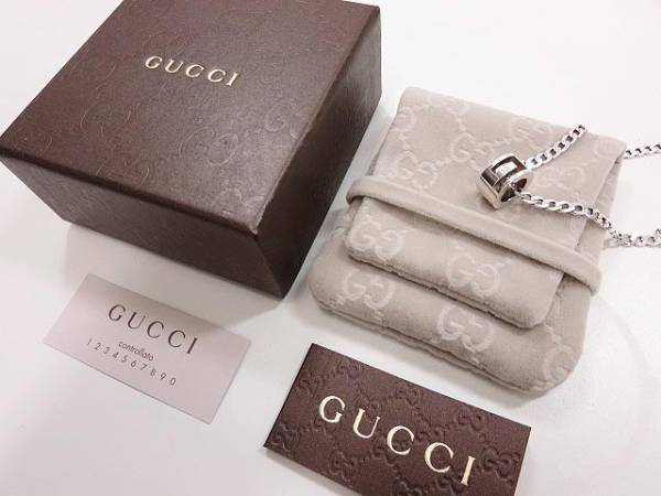 美品◆グッチ 【GUCCI】 Gリング ネックレス Ag925 BOX&保護袋付き♪