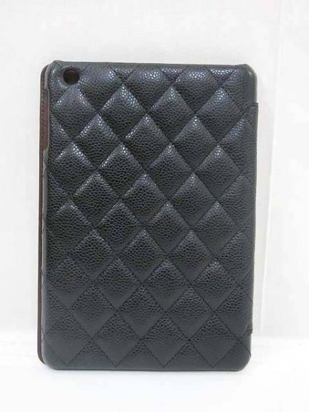 CHANEL シャネル 美品 マトラッセ iPad mini ケース キャビアスキン 黒