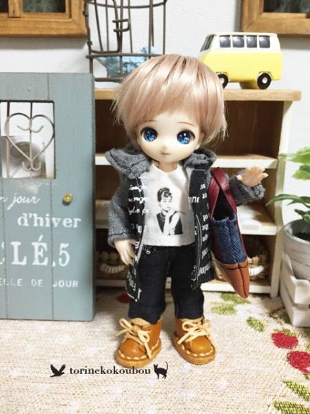 ＊torinekokoubou＊　オビツ11サイズ　ロング丈コート他　アウトフィット　洋服5点セットB_1