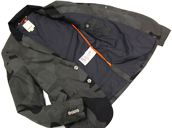 定価5万円 美品 ディーゼル DIESEL 迷彩カモフラ柄 撥水加工 テーラードジャケット 春夏/S