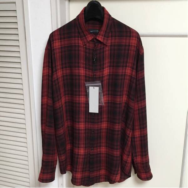 LAD MUSICIAN 16AW オンブレチェックスタンダードシャツ 44 RED