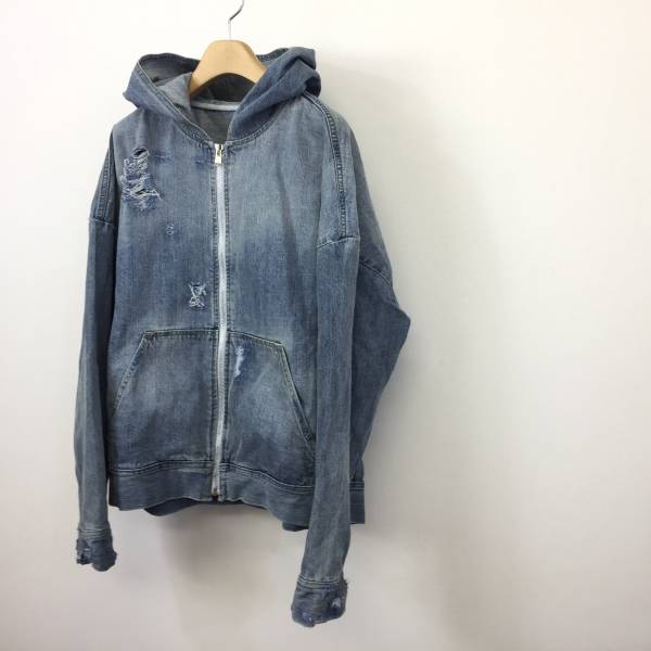 HALO TOKYO ヘイロー ウォッシュ クラッシュ フード デニム ブルゾン