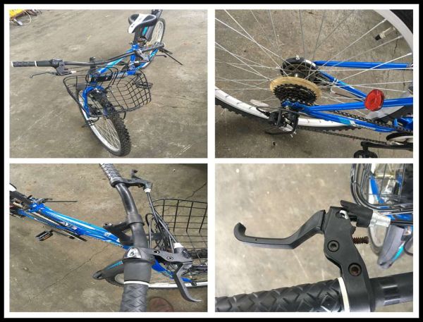 B471★8500円★ 中古子供自転車 　CYBER　GIMMIK　ブルー　6段 【22インチ 】 I950☆CYBER GIMMICK 子供用自転車 22インチ 6段(16インチ～)｜売買