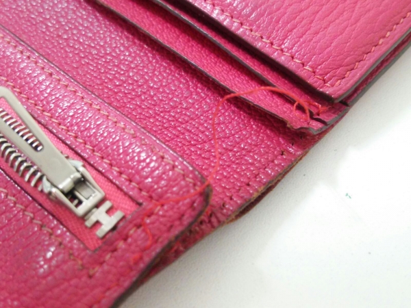 極美品 HERMES ベアンクラシック シェーブル ローズショッキング 長財布 極美品 HERMES ベアンクラシック シェーブル ローズショッキング 長