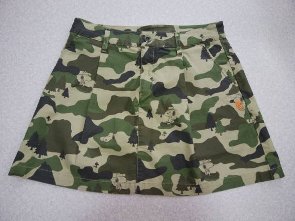 希少 レア　超美品　PEARLY GATES　パーリーゲイツ　スヌーピーコラボ　レディース　ストレッチスカート　スヌーピーカモ　迷彩柄　size0　