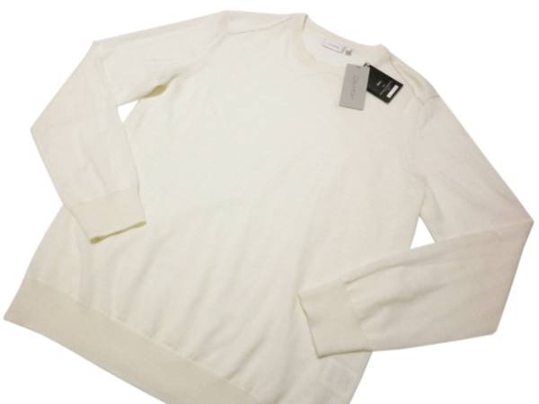 ■Calvin Klein■マーセライズドウール クルーネックニット ウォッシャブル【L】2万/カルバンクライン