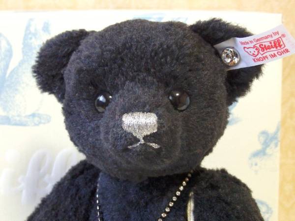 steiffシュタイフ/ スワロフスキー オニキス・テディベア/ 完品 steiffシュタイフ/ スワロフスキー オニキス・テディベア/ 完品