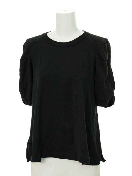 ■zucca(ズッカ)新品同様！ コットン100％ スウェットトップス Mサイズ■　　black /黒/ブラック/綿/半袖/エイネット