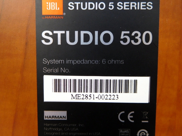 JBL STUDIO 530CH スピーカー 13.3cm 2ウェイ ブックシェルフ型 ペア