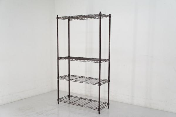 ★ホームエレクター★ワイヤーラック4段 90×35×160cm★ブラウン ERECTA ワイヤー棚 シェルフ□923h28