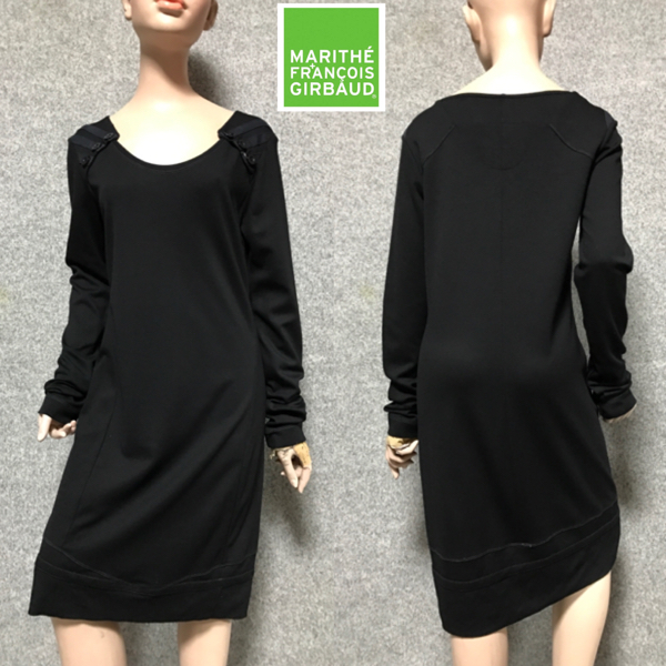 marithe francois girbaud ワンピース　ジルボー MARITHE FRANCOIS GIRBAUD/ジャージー生地 切替 ワンピース/黒/M