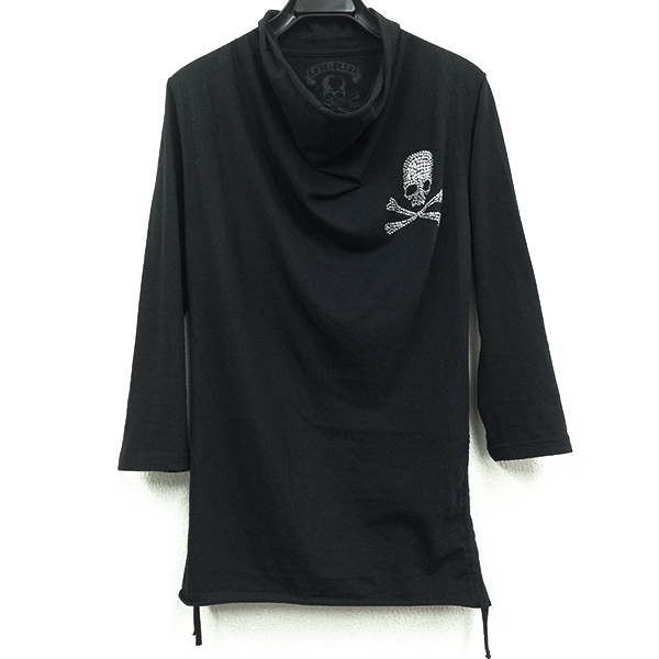 定価3.8万・新品★Roenスワロフスキースカル付きドレープTシャツ カットソー(44Sサイズ) hyde着kiryuyrikジャケットLGBバッグNOID
