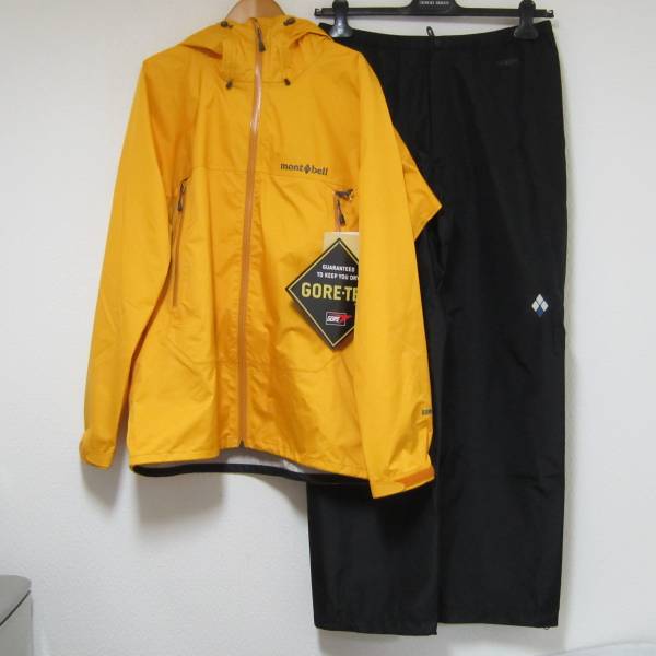 新品 モンベル レインダンサー 上下 オレンジ黒 男性M 展示品