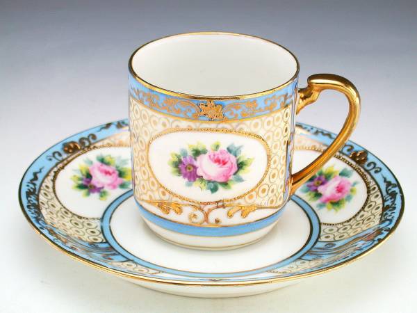 オールドノリタケ銘品!! キャビネットカップ オールドノリタケ 金彩藍