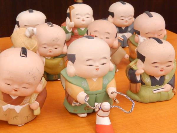 1円～非売品【福助人形】11体まとめて 春駒福助 鏡獅子福助 招き福助