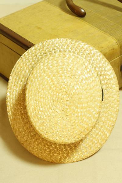 Vintage Hat ヴィンテージ ハット イタリア製 40s 50s 30s ビンテージ カンカン帽 7-1/8 57cm vintage 40s 50s ハット 昭和