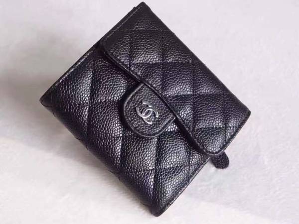 シャネル CHANEL 財布 三つ折り ホック式 マトラッセ 新作 キャビア