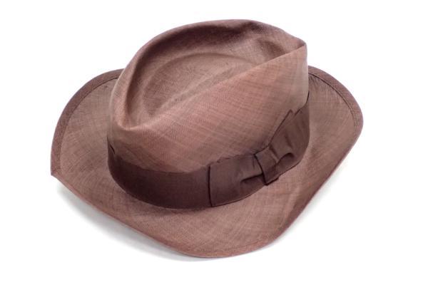 極美◇Borsalino ボルサリーノ ストローハット 麦わら帽 ブラウン