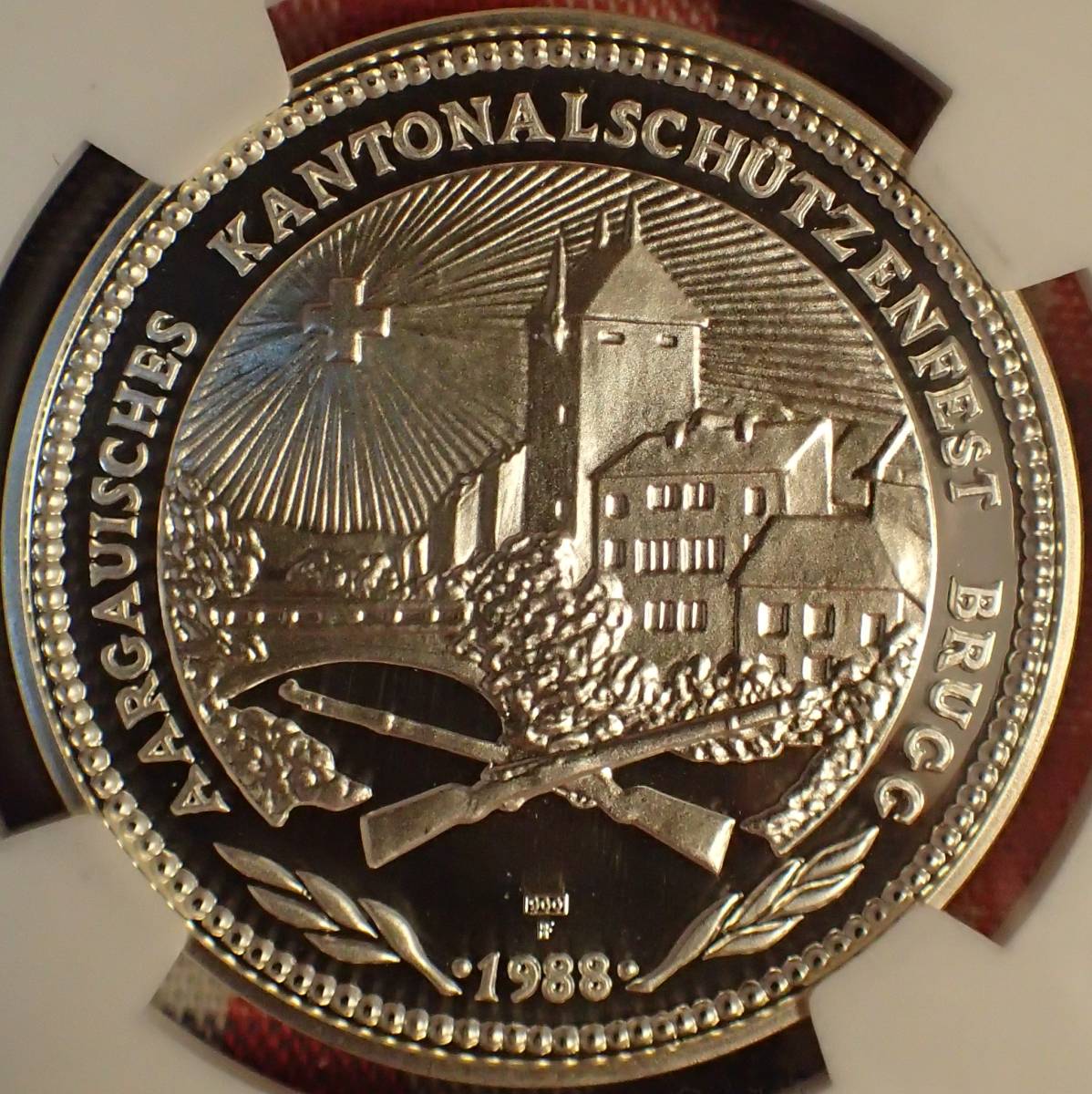 祝 スコア100突破記念】現代射撃祭銀貨1988年NGC69UC～現代射撃祭アルバム