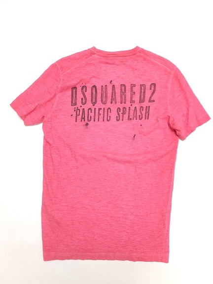ディースクエアード　15ss ピンク PACIFIC SPLASH TEE　Vネック Tシャツ　正規品　be　R　0812/0814　008660