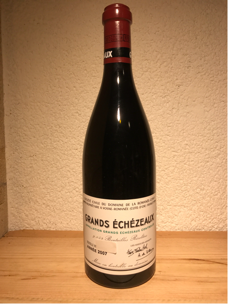 DRC エシェゾー　2007 空き瓶 DRC エシェゾー 2007 空き瓶 DRC GRANDS ECHEZEAUX ロマネコンティ