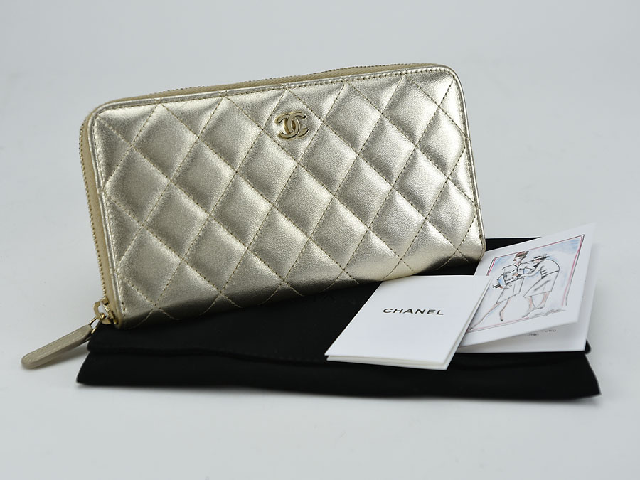 シャネル CHANEL マトラッセ ラウンドファスナー長財布 A50097 