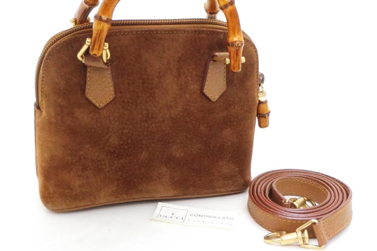 【100%新品，HOT】 Y7427 GUCCI グッチ バンブー レザー 2WAY スエード ハンド バッグ(バンブーライン)｜売買されたオークション情報、yahooの商品情報をアーカイブ公開 - オークファン かばん、バッグ