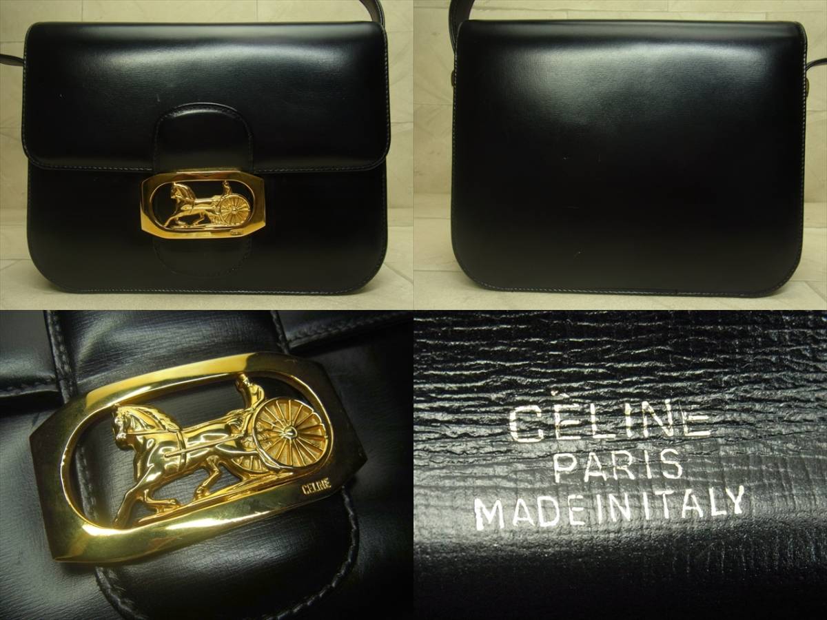 CELINE セリーヌ 馬車金具 3室 ワンショルダーバッグ CELINE セリーヌ 