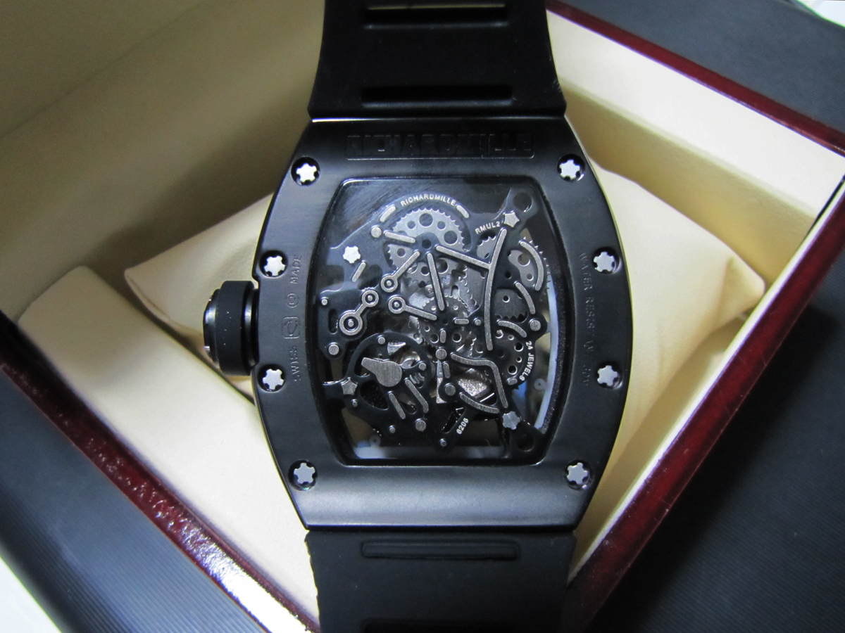 □28800振動□RICHARD MILLE type□ 自動巻き スケルトン Dバックル 