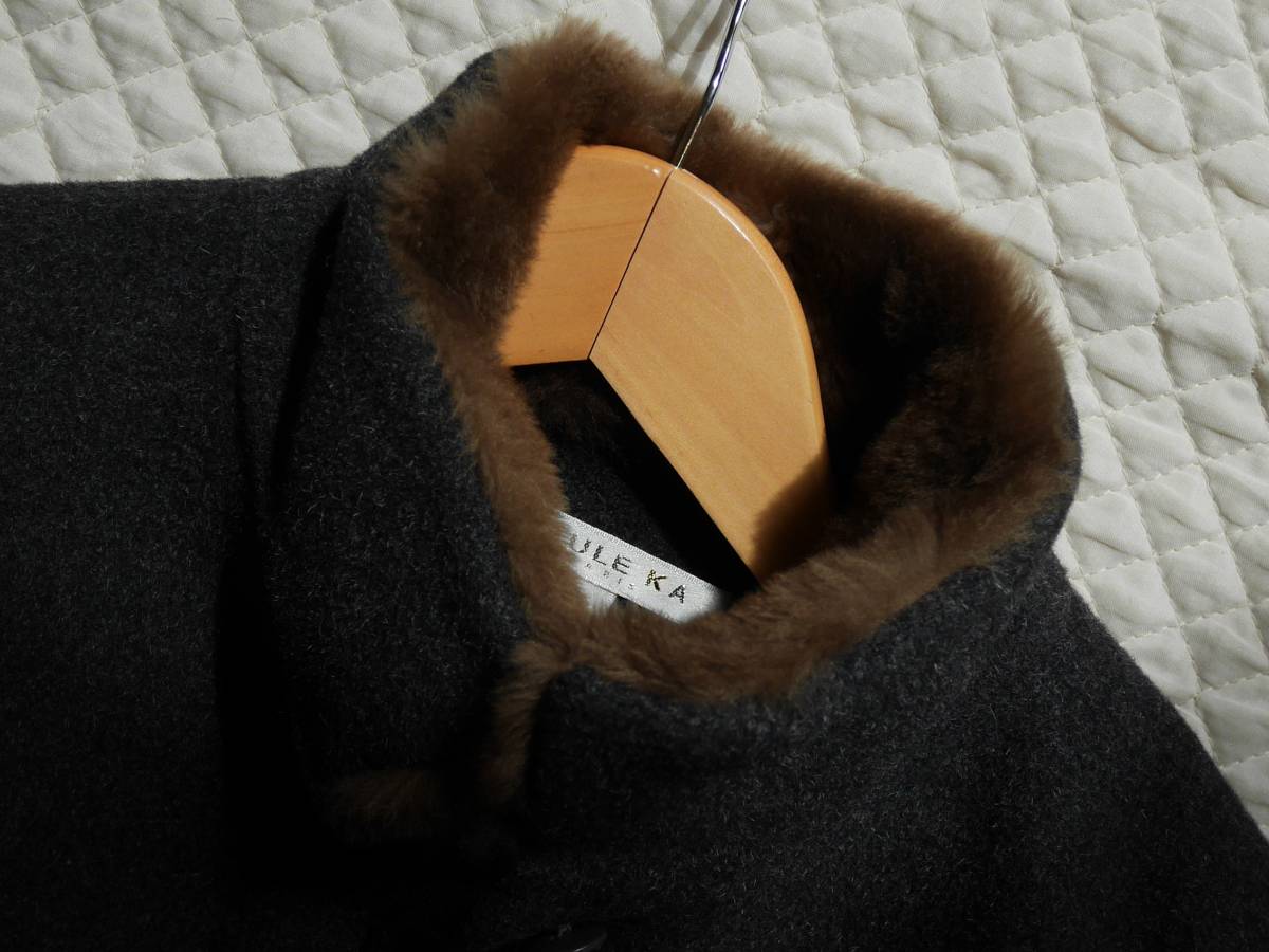 美品 PAULE　ポールカ　ヌートリアファー 完売 ロング コート38