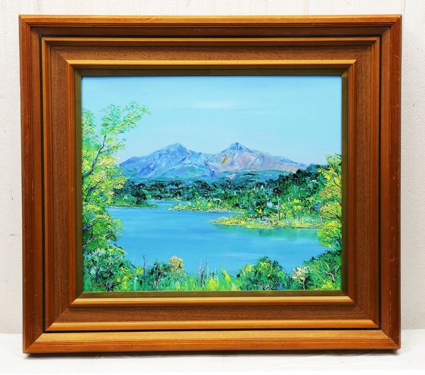 新井康須雄 光風会員・風景画・画家 油彩6号 A160 箱・黄袋