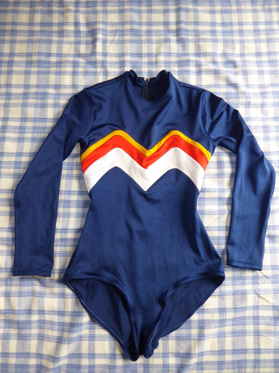 日本製　バックジッパーレオタード　L