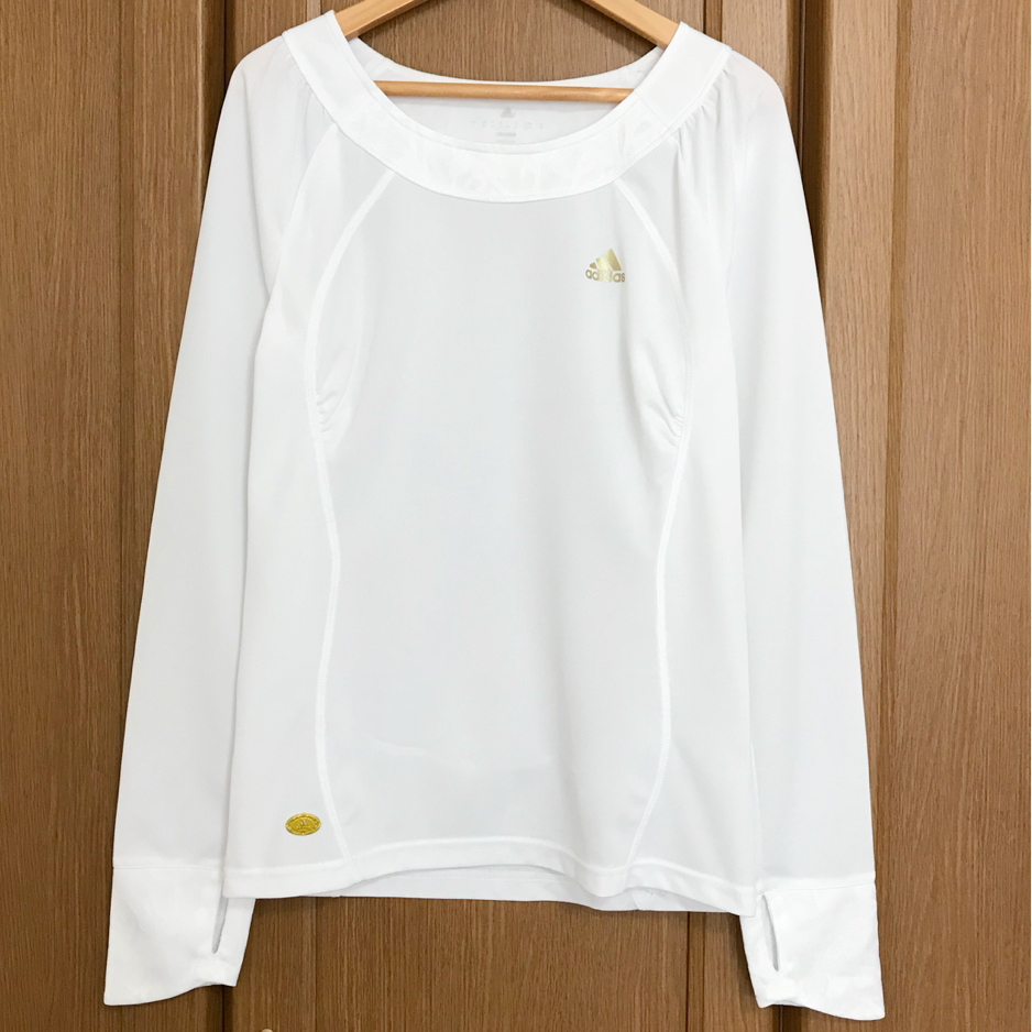 adidas ランニングウェア 長袖Tシャツ climalite レディース 白 サイズM アディダス_1