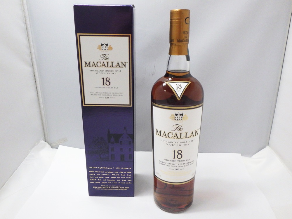 17-1928 ウイスキー MACALLAN マッカラン 18年 2016 スコッチ SCOTCH 700ml 43％ 箱付 未開栓