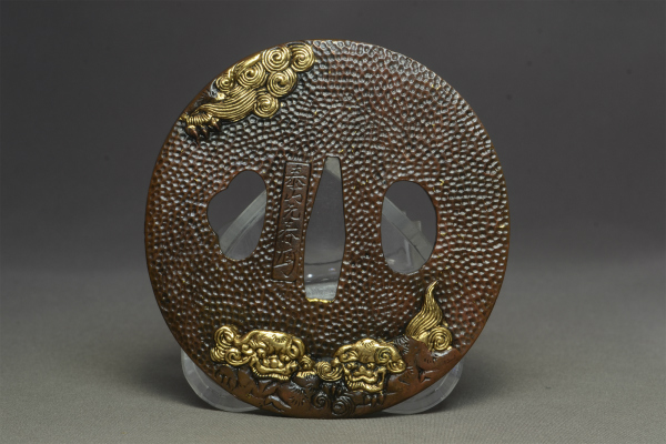 獅子　鍔 刀鍔 鍔 日本刀装具 日本刀 金工 刀装具 小道具 つば 細工 合金製
