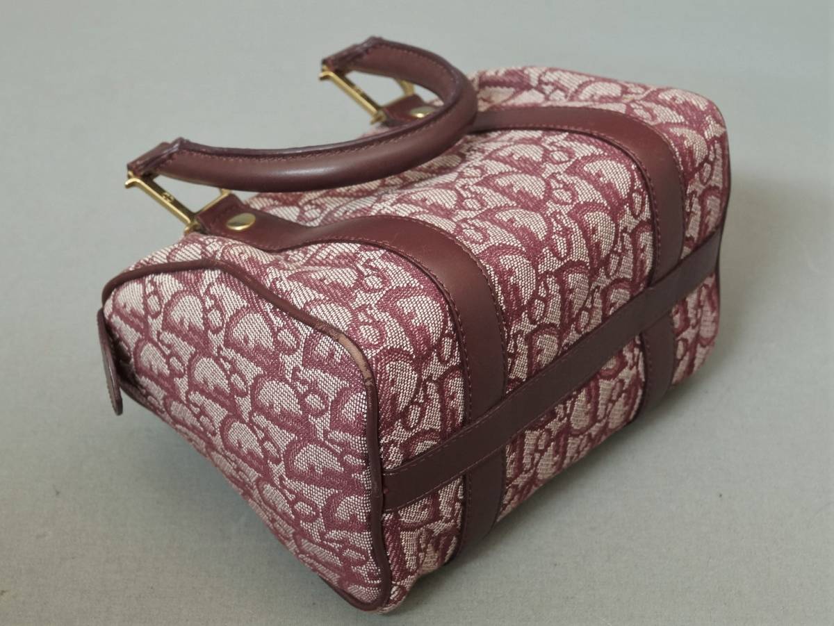 本物良品■ディオール■トロッター/レッド/ゴールド金具■ハンドバッグ/ミニボストンバッグ