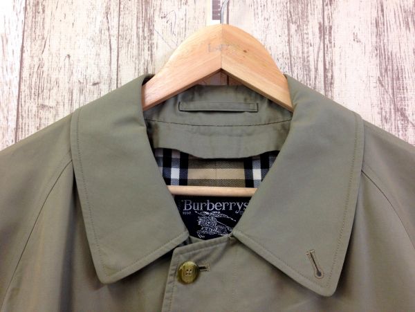 93☆BURBERRYS/バーバリー コットンステンカラーコート カーキ