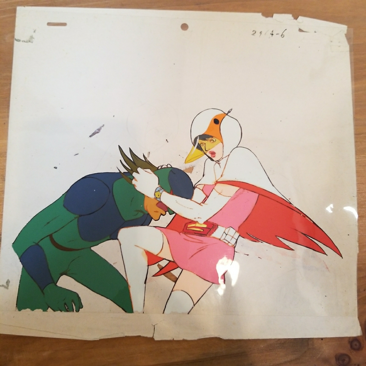 当時物】科学忍者隊ガッチャマン 白鳥のジュン セル画 少し訳有動画付