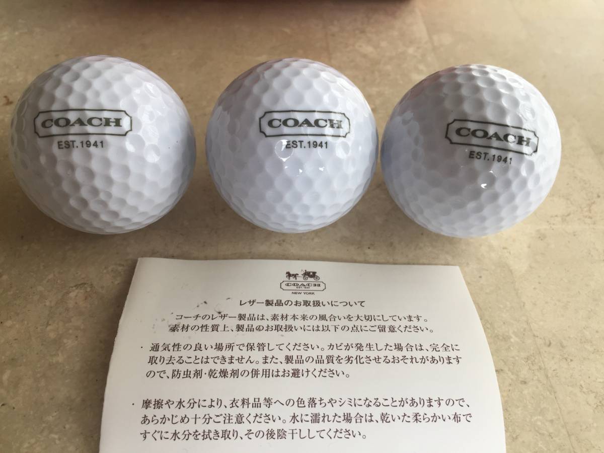 コーチ] 新品 コーチボールケース＆ボール3個 オレンジブラウン COACH 